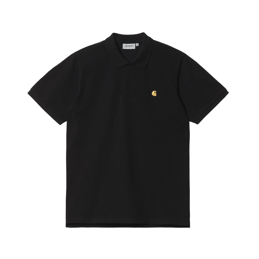 Carhartt WIP Chase Pique Polo - black / gold