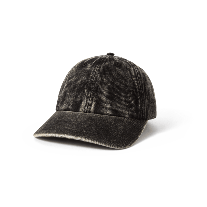 Polar Skate Co. Stroke Logo Denim Cap - dark acid black