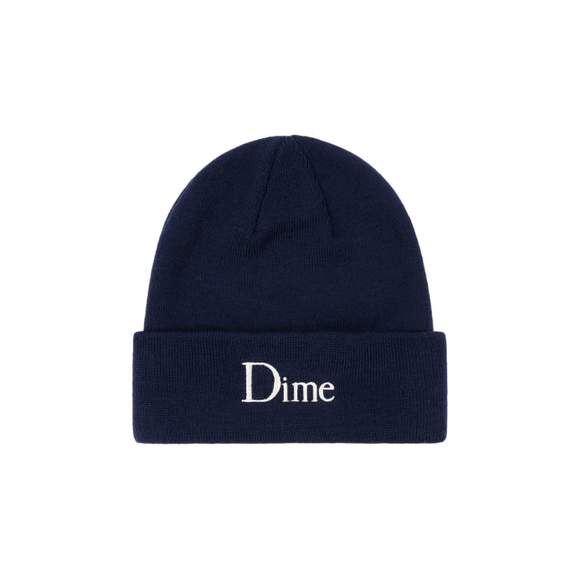Dime Classic Wool Fold Beanie - indigo