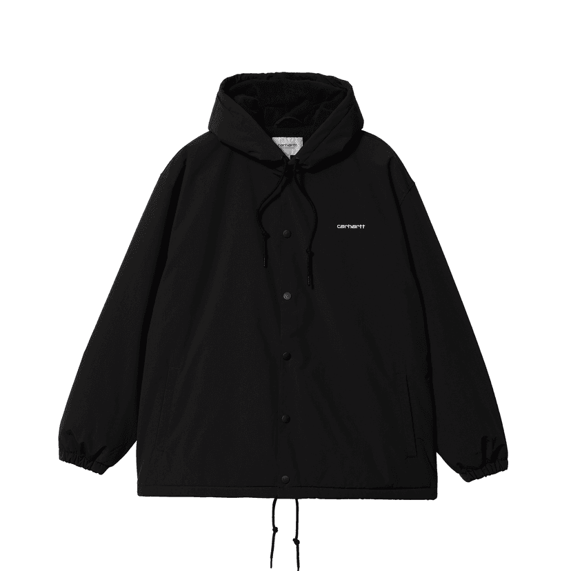 Carhartt WIP Hooded Coach Jacket - black / white
