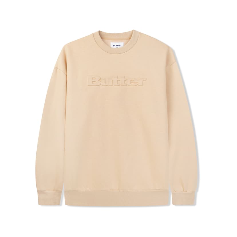 Buttergoods Embossed Logo Crewneck - tan