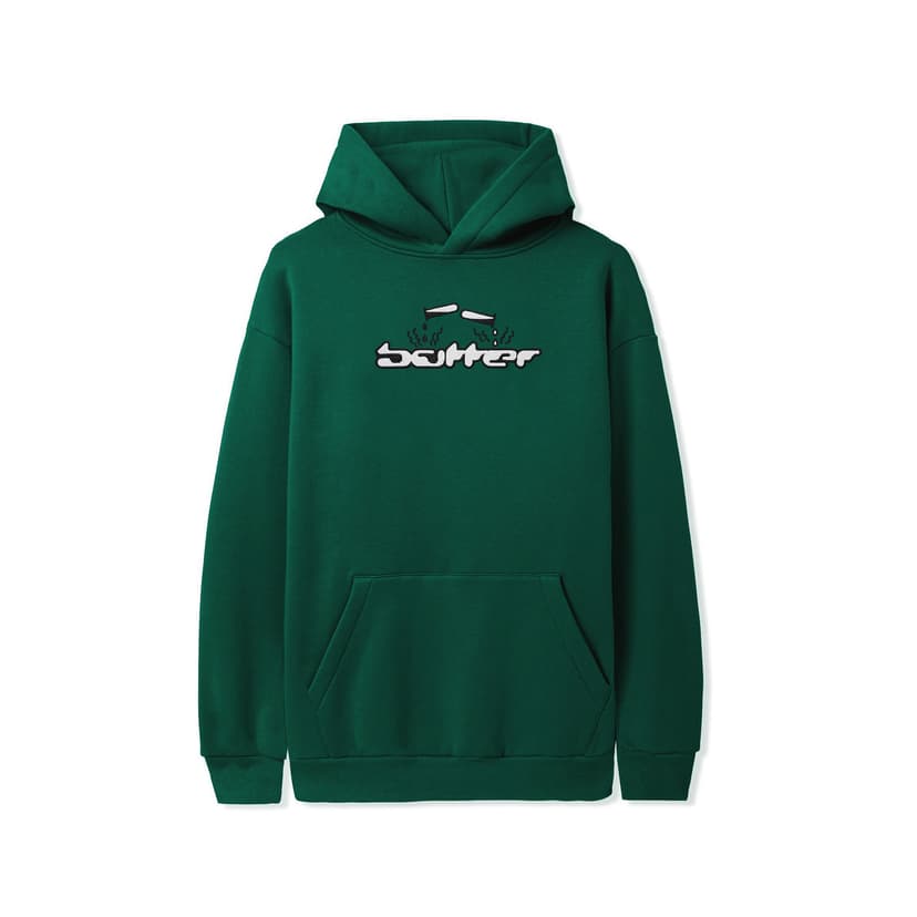 Buttergoods Corrosive Applique Hoodie - forest green