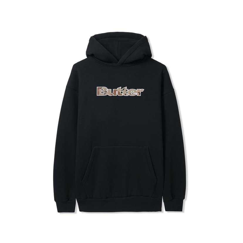 Buttergoods Logo Camo Applique Hoodie - black