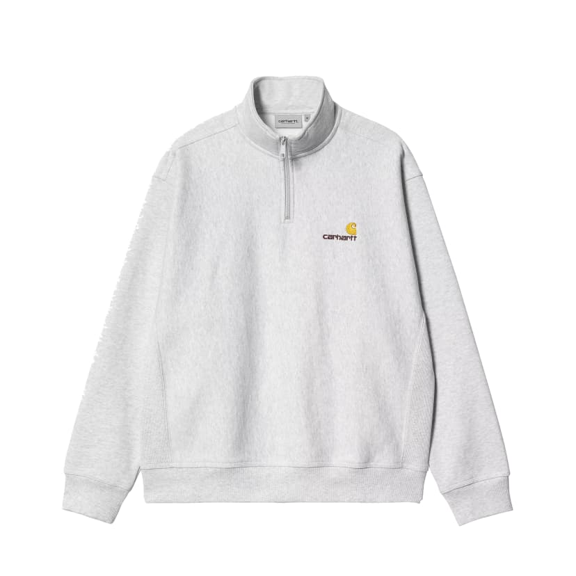 Carhartt WIP Half Zip Amercan Script - ash heather