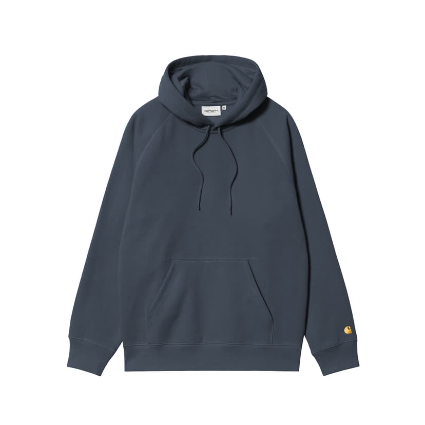Carhartt WIP Hooded Chase Sweat - dusky blue / gold