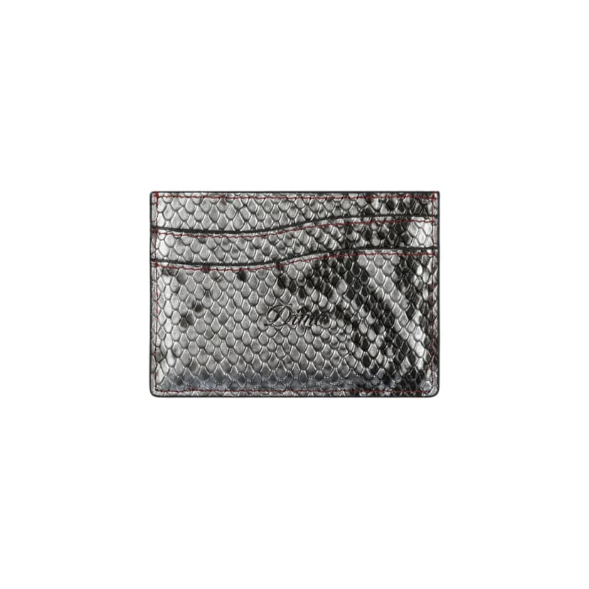 Embossed Leather Cardholder - silver
