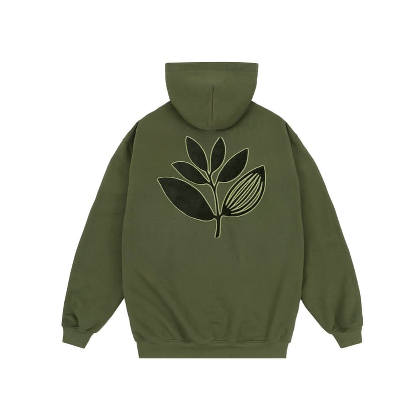 Magenta Cord Plant Hoodie - green