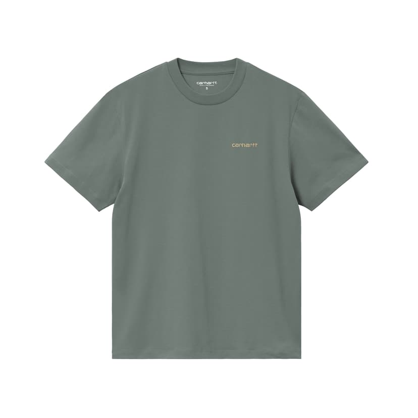 Carhartt WIP 'W' Script Embroidery T-Shirt' - Velvet Green / Gentle Orange