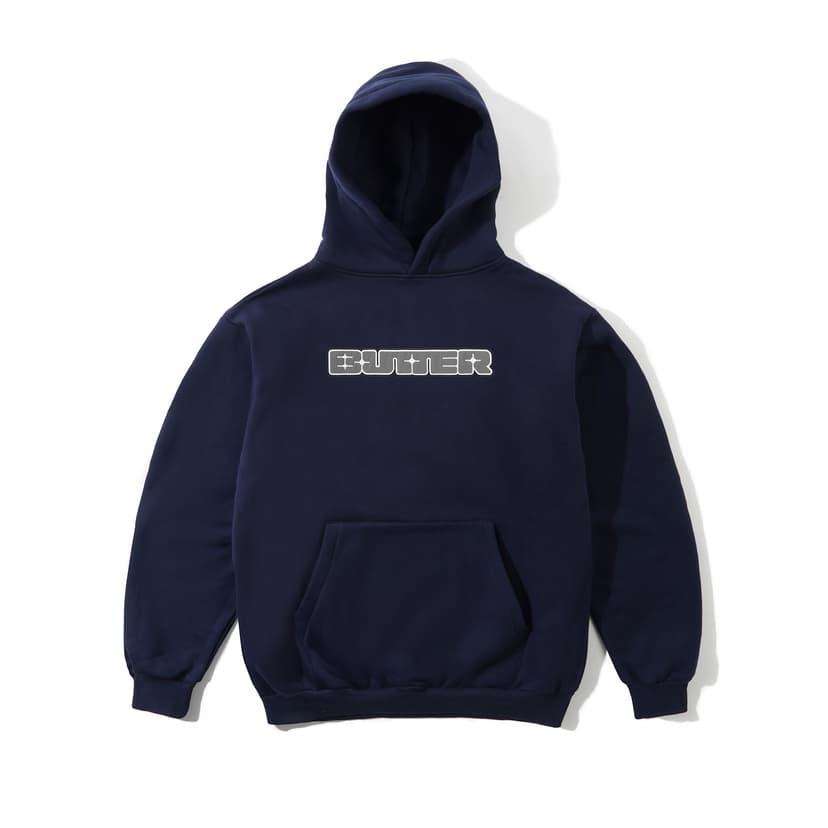 Buttergoods Glint Nylon Applique Pullover Hood - navy