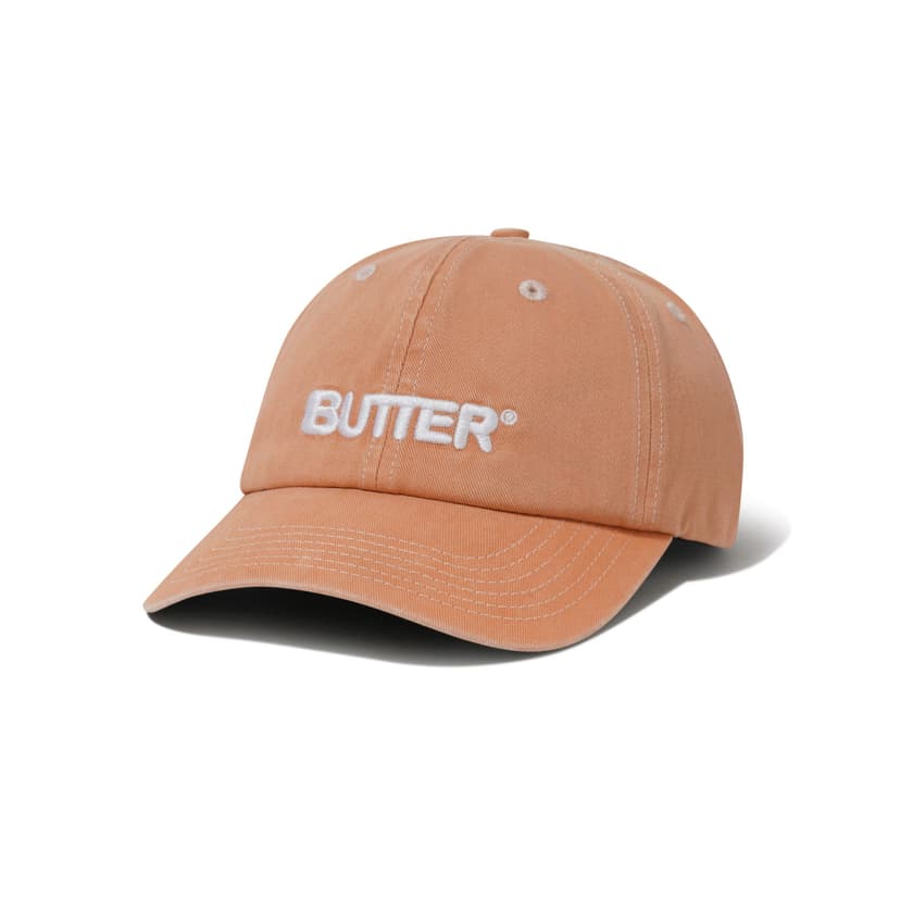 Buttergoods Rounded Logo 6 Panel Cap - washed orange