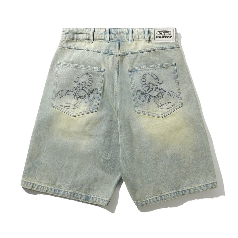 Buttergoods Scorpion Stitch Denim Short - Tinted Light Blue