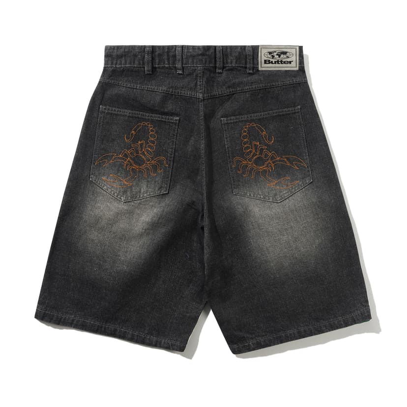 Buttergoods Scorpion Stitch Denim Short - slub black