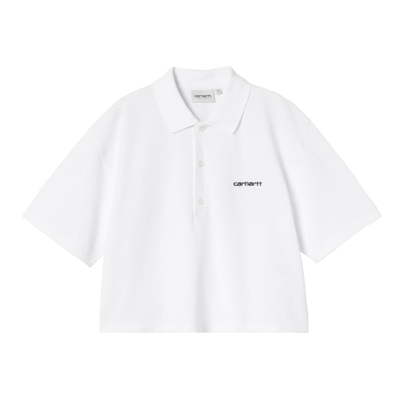 Carhartt WIP 'W' Script Polo' - white black