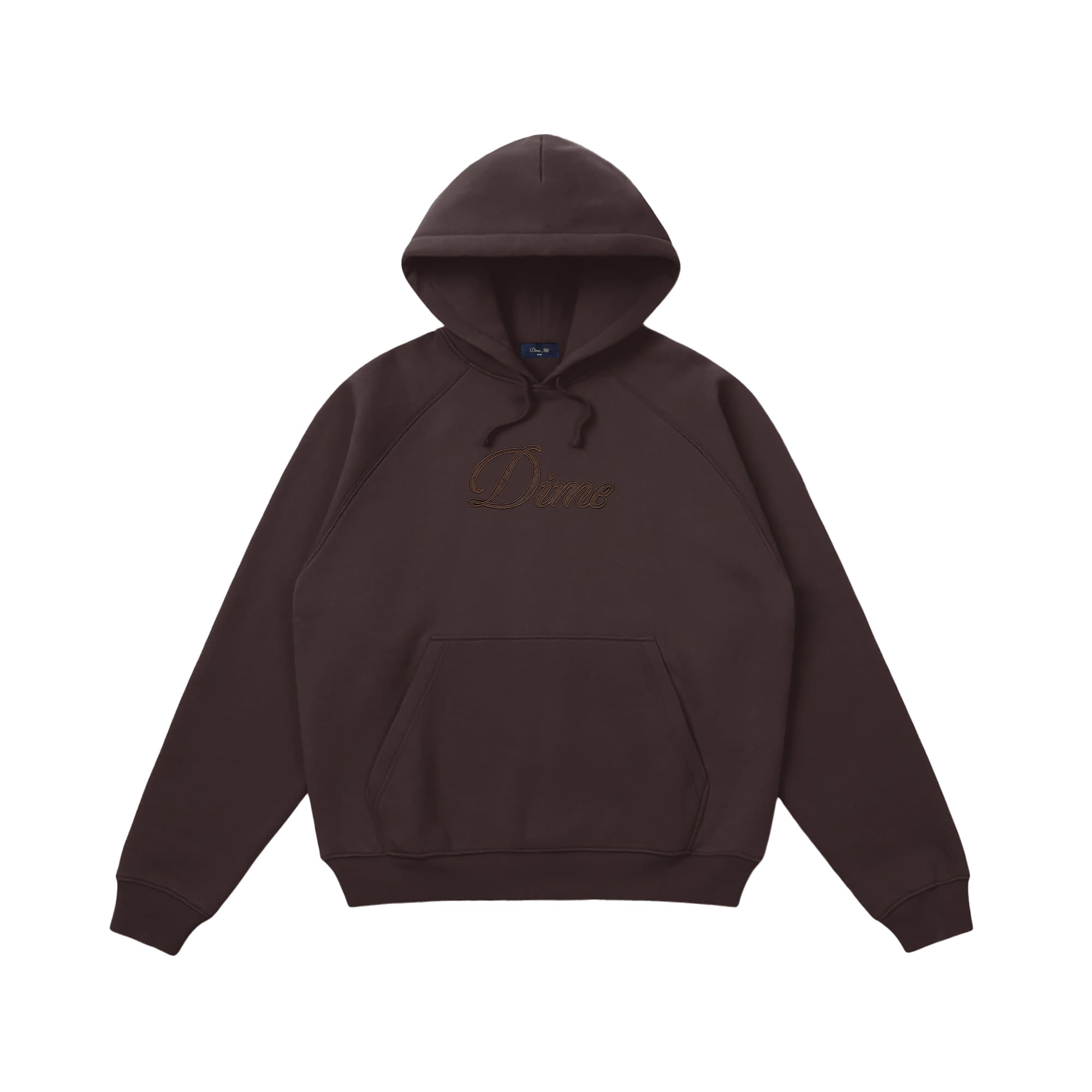 Dime MTL Cursive Hoodie - dark brown