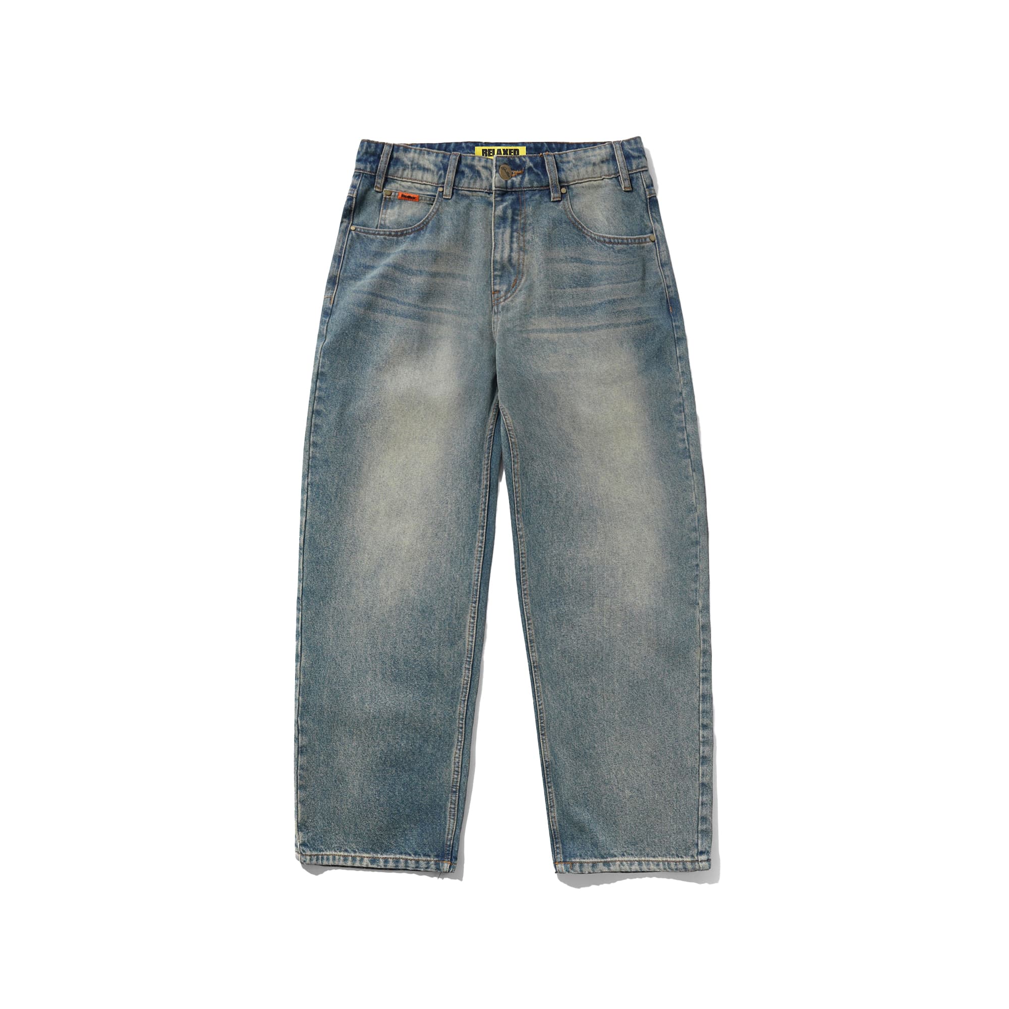 Buttergoods Relaxed Denim Jeans - distressed mid blue