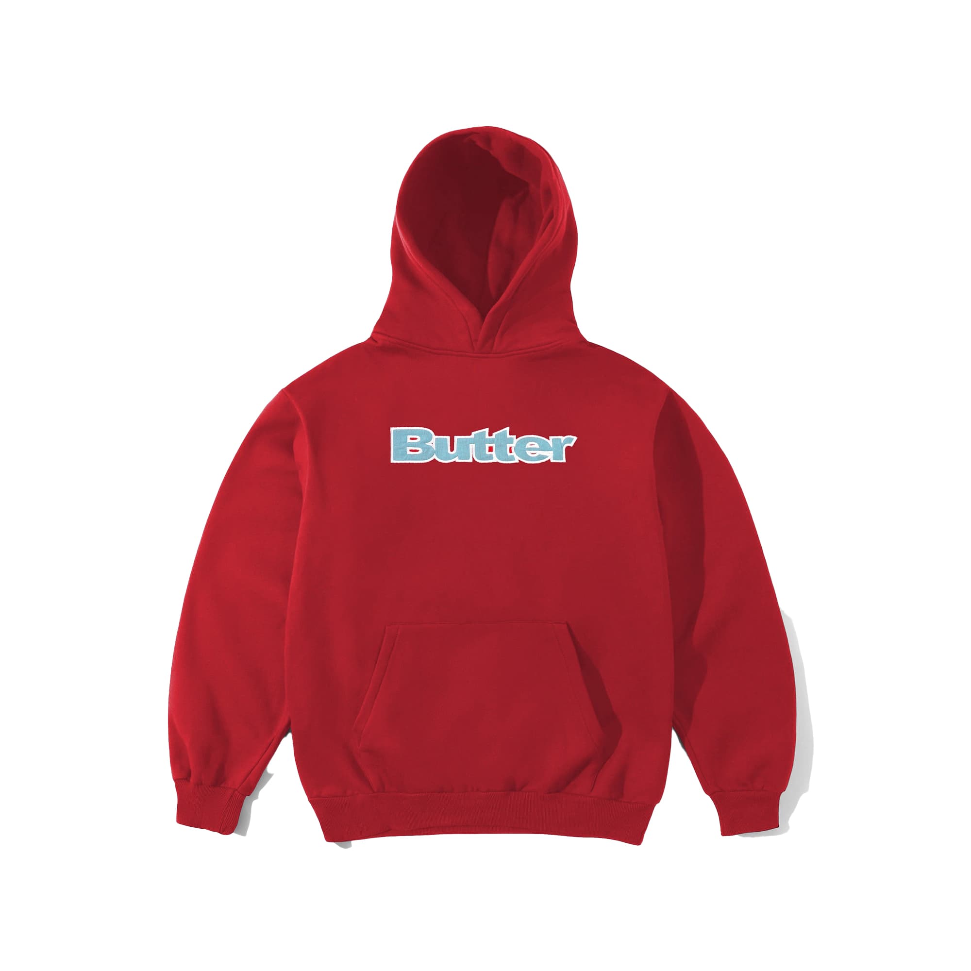 Buttergoods Ripstop Logo Applique Pullover Hood - red