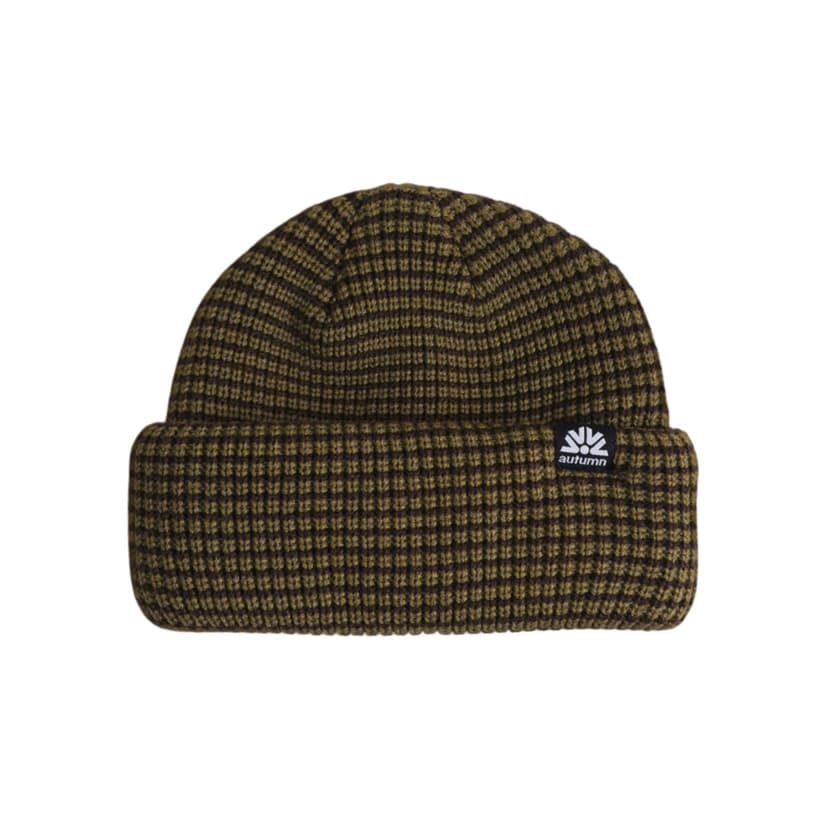 Autumn Stripe Double Roll Beanie - fir
