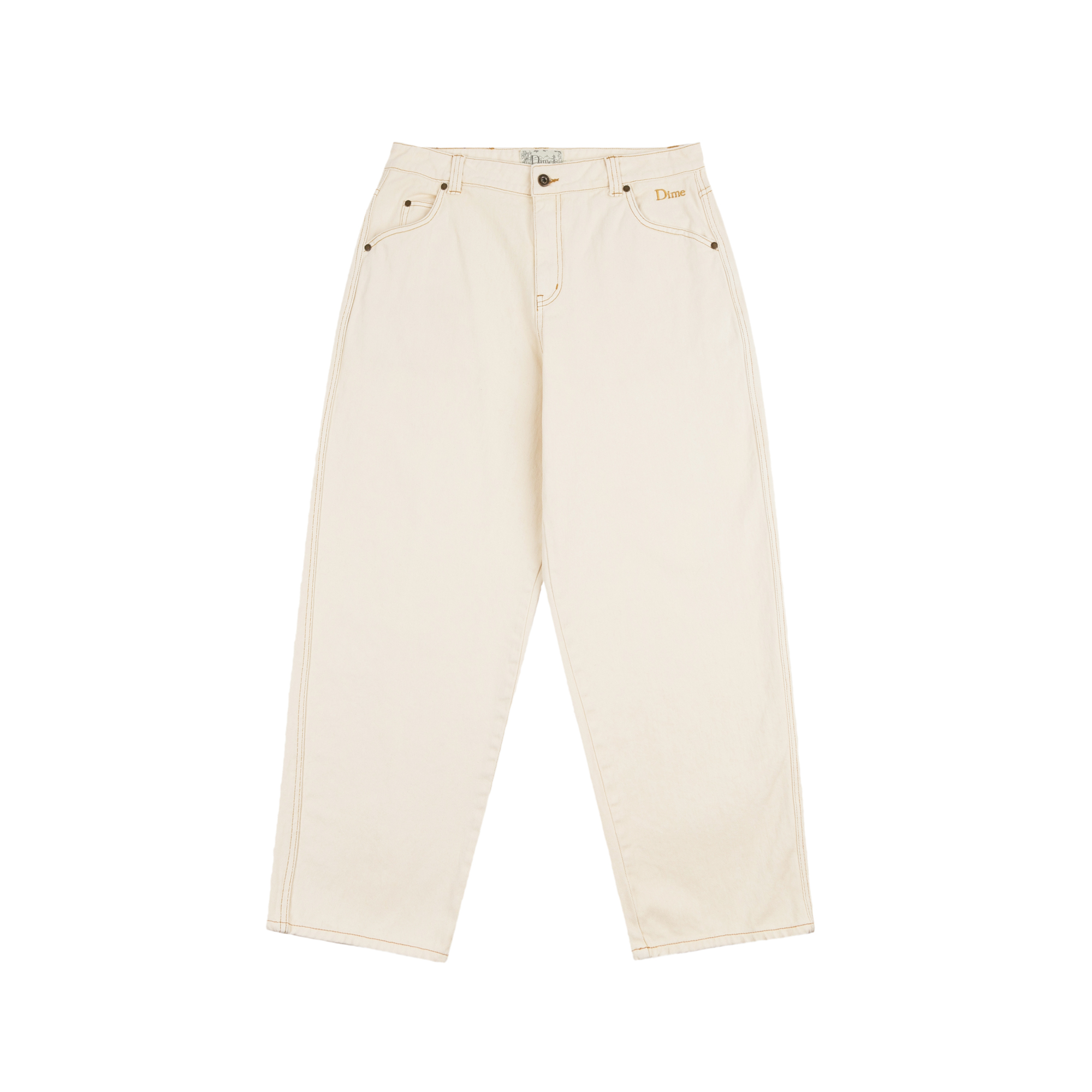 Dime Classic Baggy Denim Pants - warm white - PlazeWP